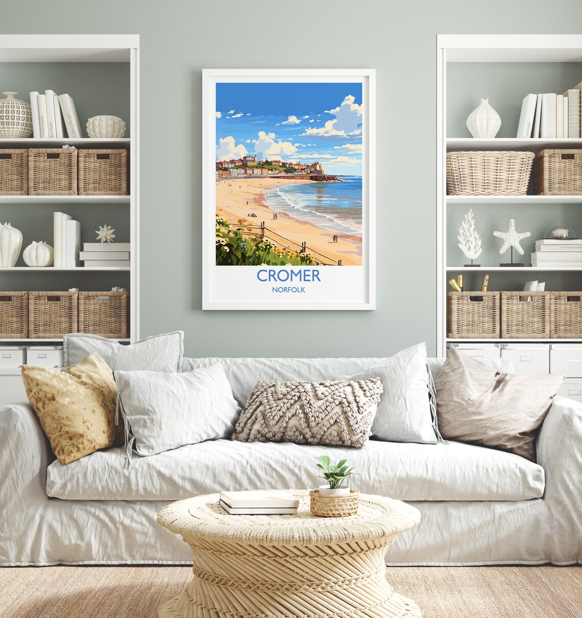 Cromer Norfolk Beach Travel Poster Sandy Shore Pier Town Seaside Decor - Image 4