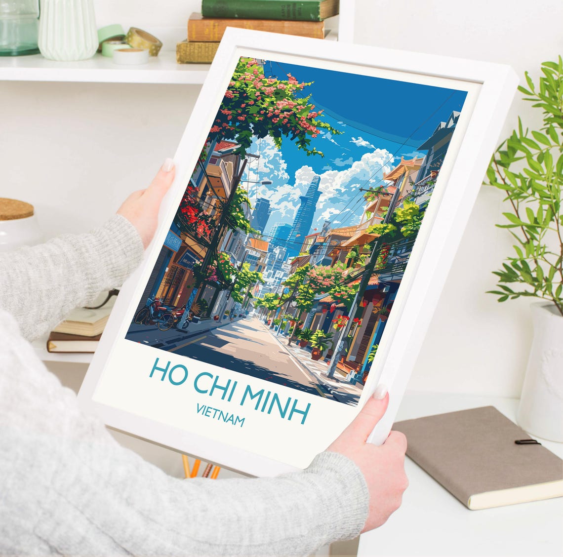 Ho Chi Minh Travel Print Travel Poster Of Ho Chi Minh Vietnam Asia Ho Chi Minh Art Lovers Gift Vietnam Gift Wall Art Print - Image 3