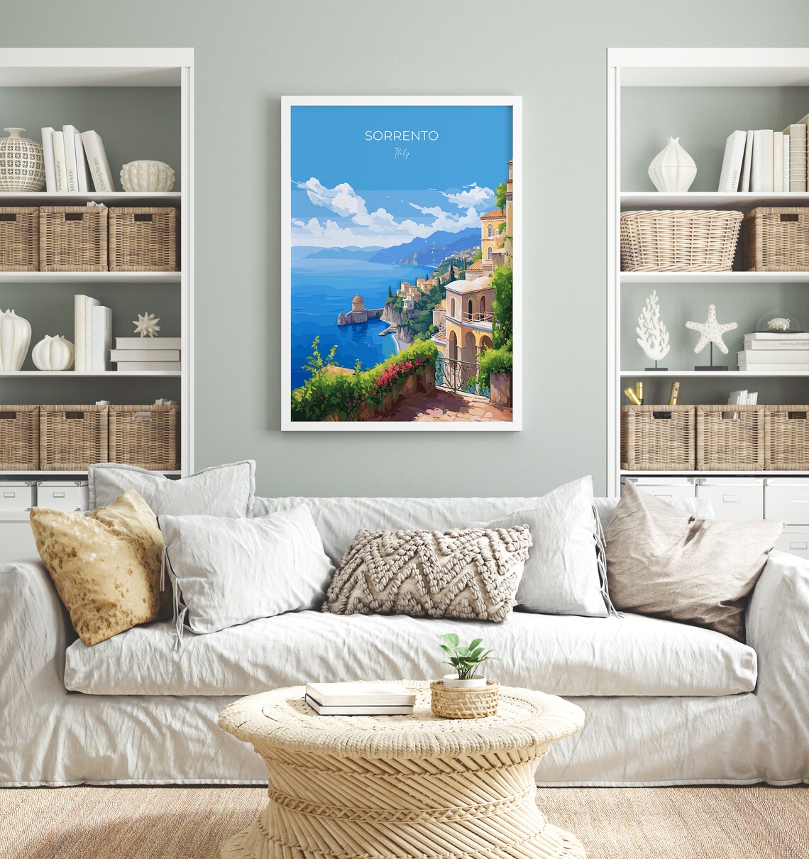 Sorrento Italy Sea Cliffs Terrace View Coast Scene Travel Poster - Image 4