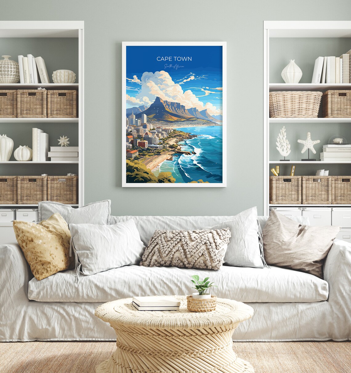 Cape Town Travel Poster Travel Print Of Cape Town Cape Town Art Lovers Gift South Africa Gift Wall Art Print - Image 4