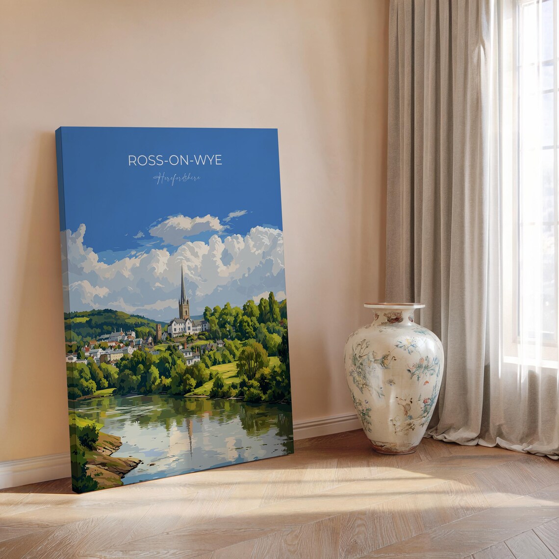 Ross On Wye England Travel Poster, Wye Valley Herefordshire - Image 2