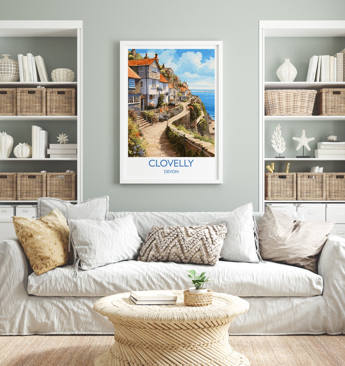 Clovelly Devon England Cobbled Cliffside Village Harbor Art Poster - Image 4
