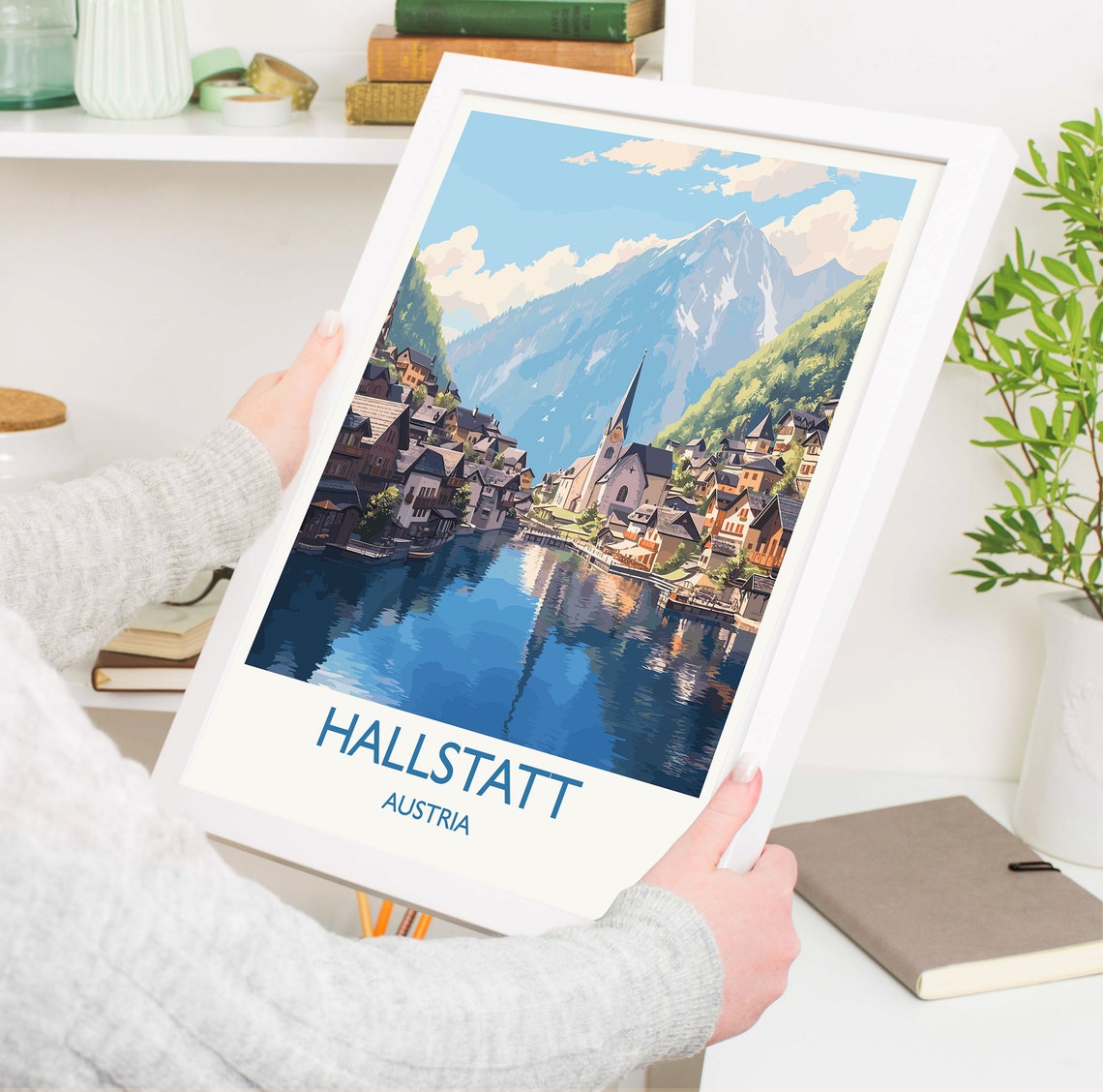 Hallstatt Austria Lakeside Village Church Alpine Peak Travel Poster - Image 5