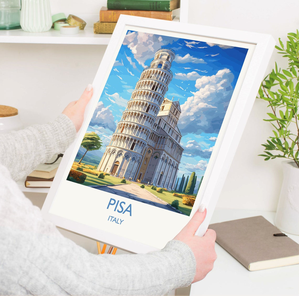 Pisa Italy Leaning Tower Cathedral Square Landmark Art Poster - Image 5