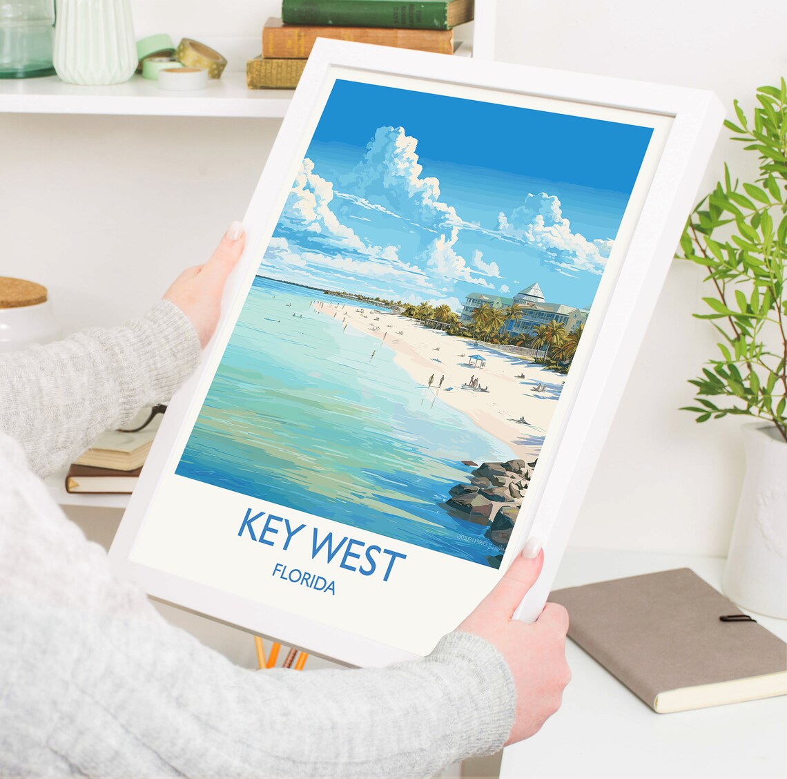 Key West Florida Tropical Beach Palms Resort Travel Poster Wall Decor - Image 5