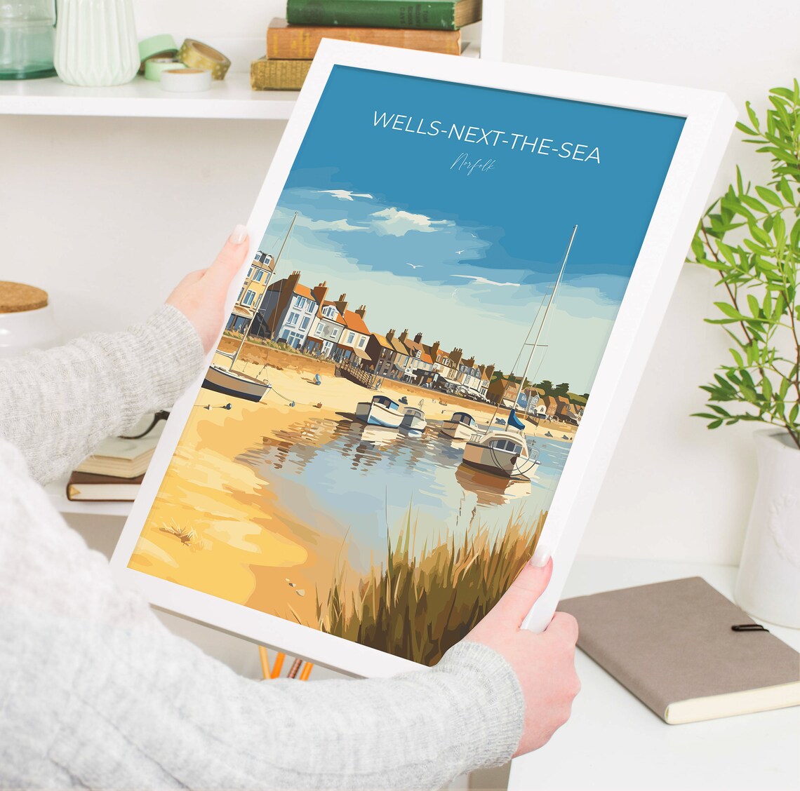 Wells Next The Sea Norfolk Harbor Boats Travel Poster Wall Decor - Image 5