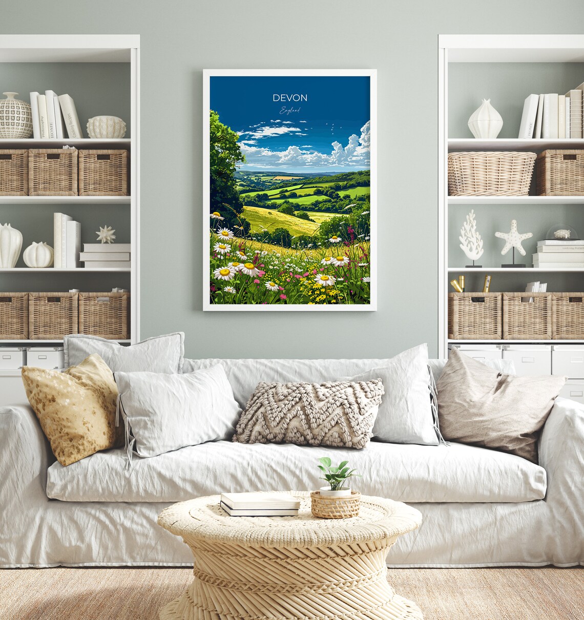Devon Travel Poster, England Countryside Art Print - Image 4