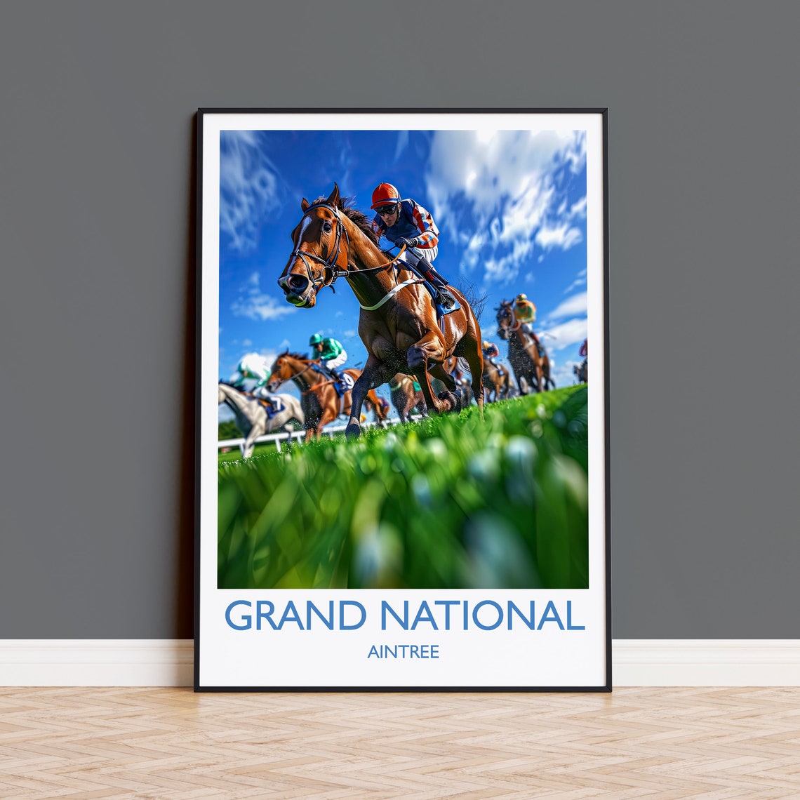 Grand National Travel Poster Wall Art Travel Print Of Aintree Merseyside England Grand National Horse Race Art Gift England Art Gift