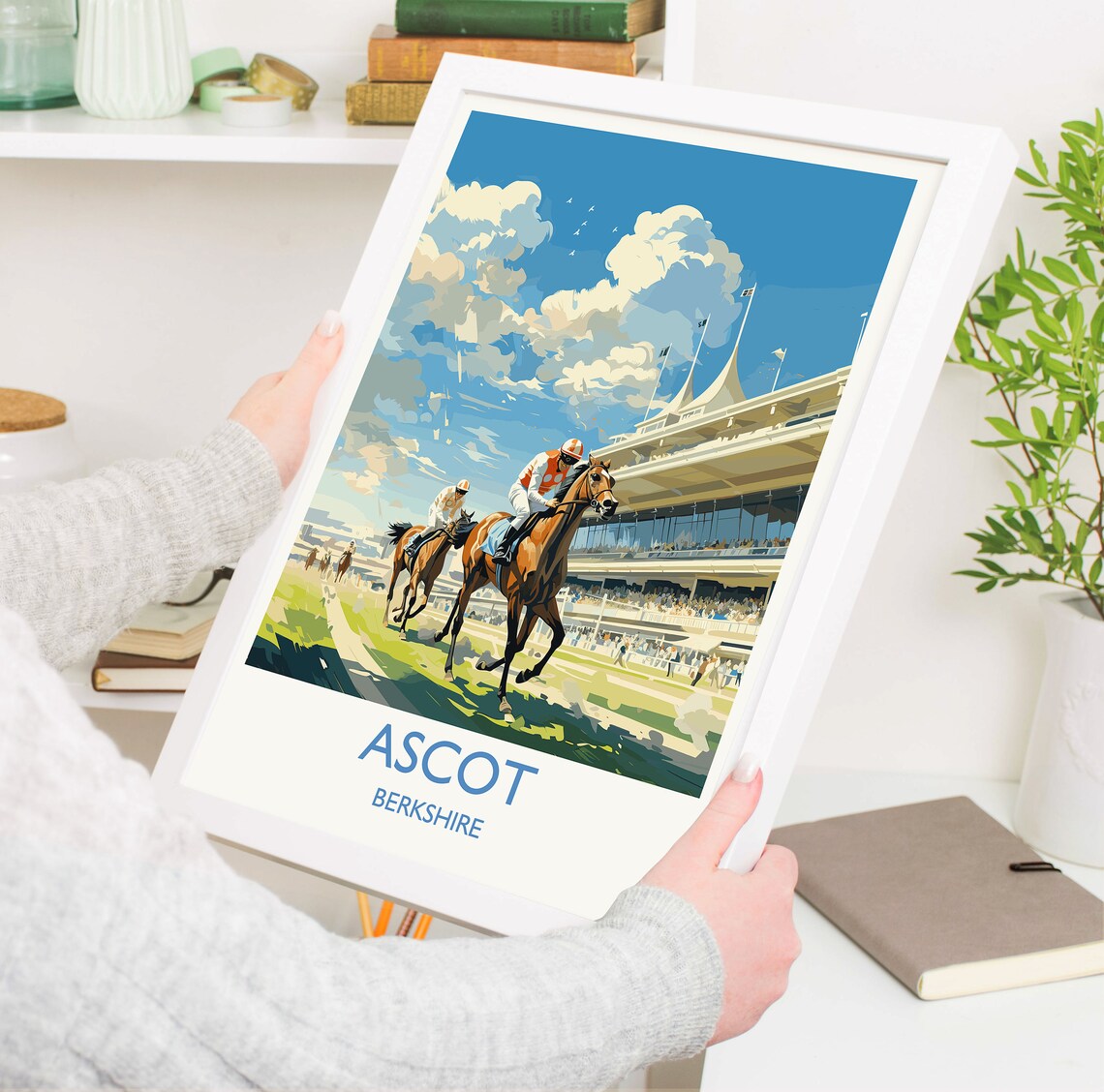 Ascot Travel Poster, Berkshire England Travel Print - Image 5