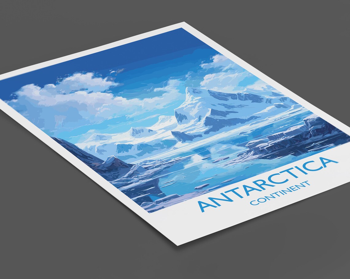 Antarctica Continent Glacier Peaks Iceberg Travel Poster Wall Decor - Image 2
