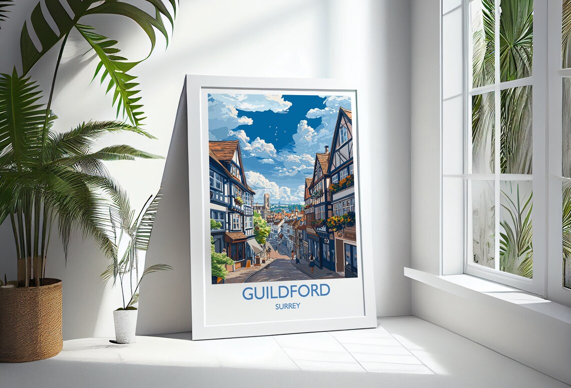 Guildford Travel Poster, Surrey Travel Art Print - Image 3