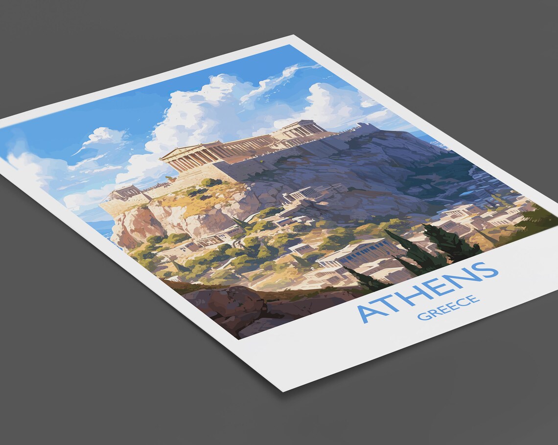 Athens Greece Acropolis Parthenon Ancient Ruins Travel Poster - Image 2