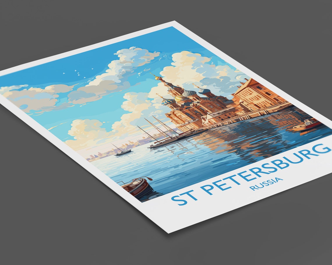 St Petersburg Travel Print Travel Poster Of St Petersburg Russia City Of St Petersburg Russia Art Gift St Petersburg Wall Art Print - Image 2