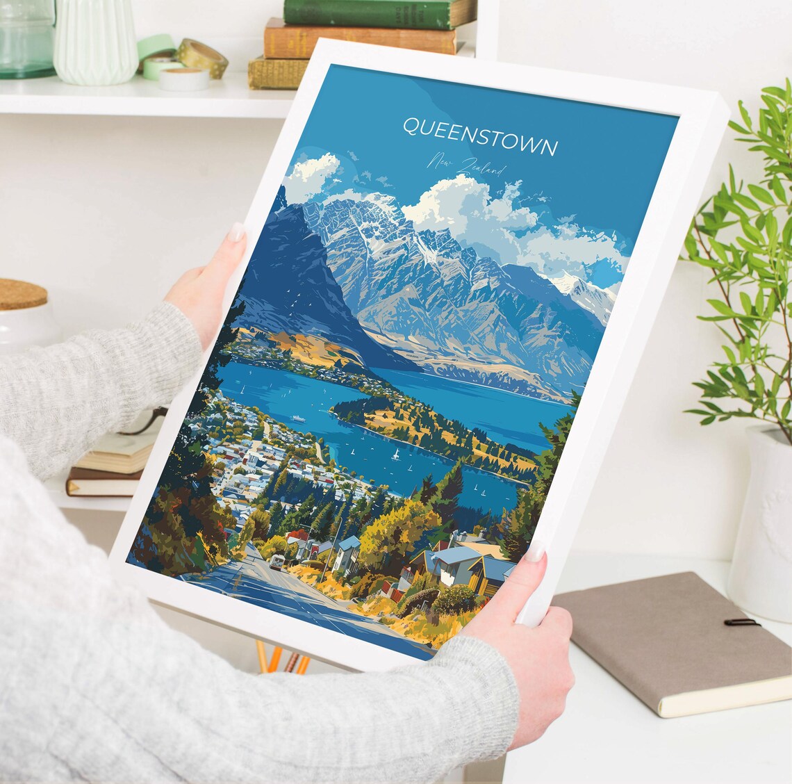 Queenstown New Zealand Lake Wakatipu Remarkables Mountains Poster - Image 3