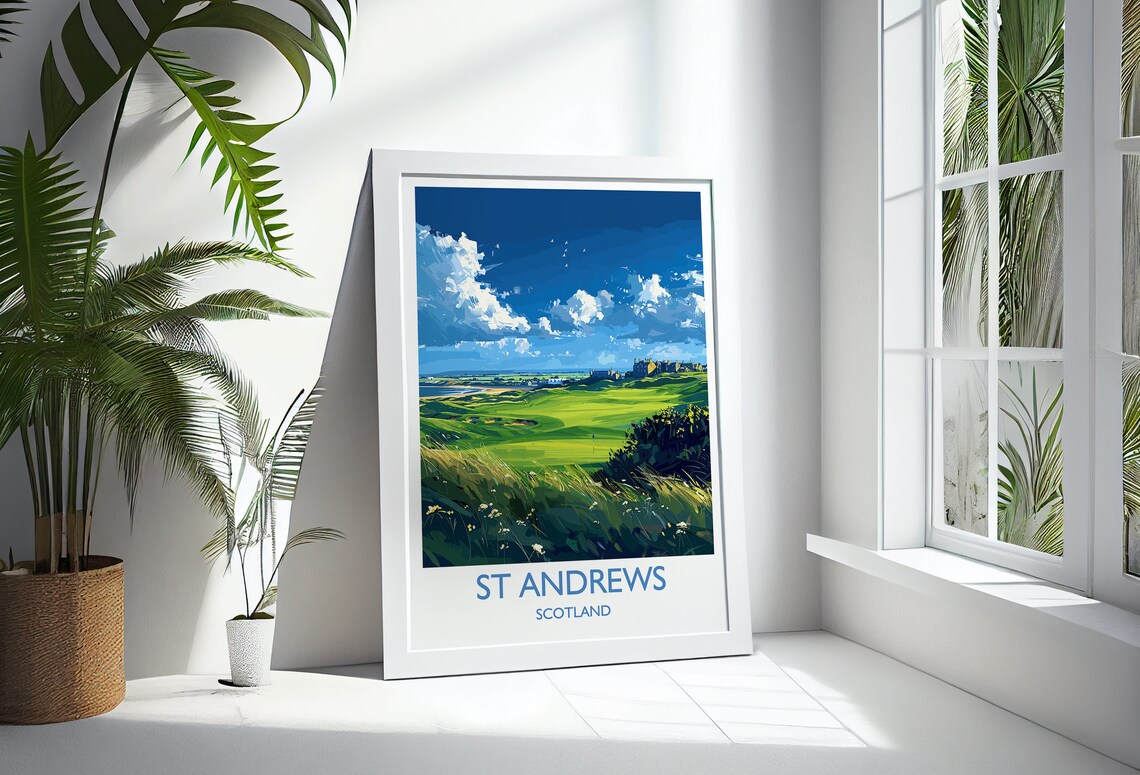 St Andrews Scotland Golf Links Course Seaside Vintage Poster - Image 3