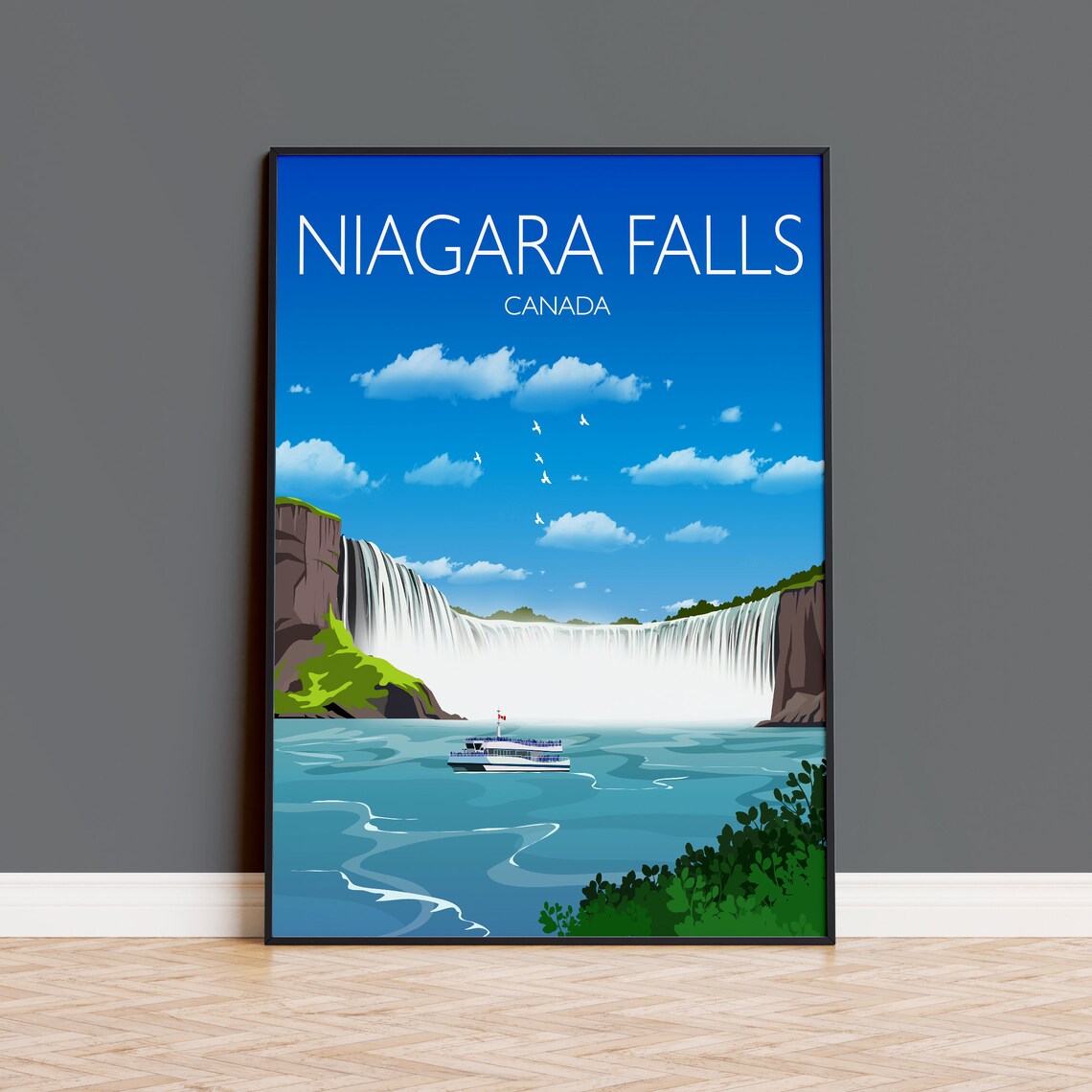 Niagara Falls Travel Poster, Ontario Canada Travel Print