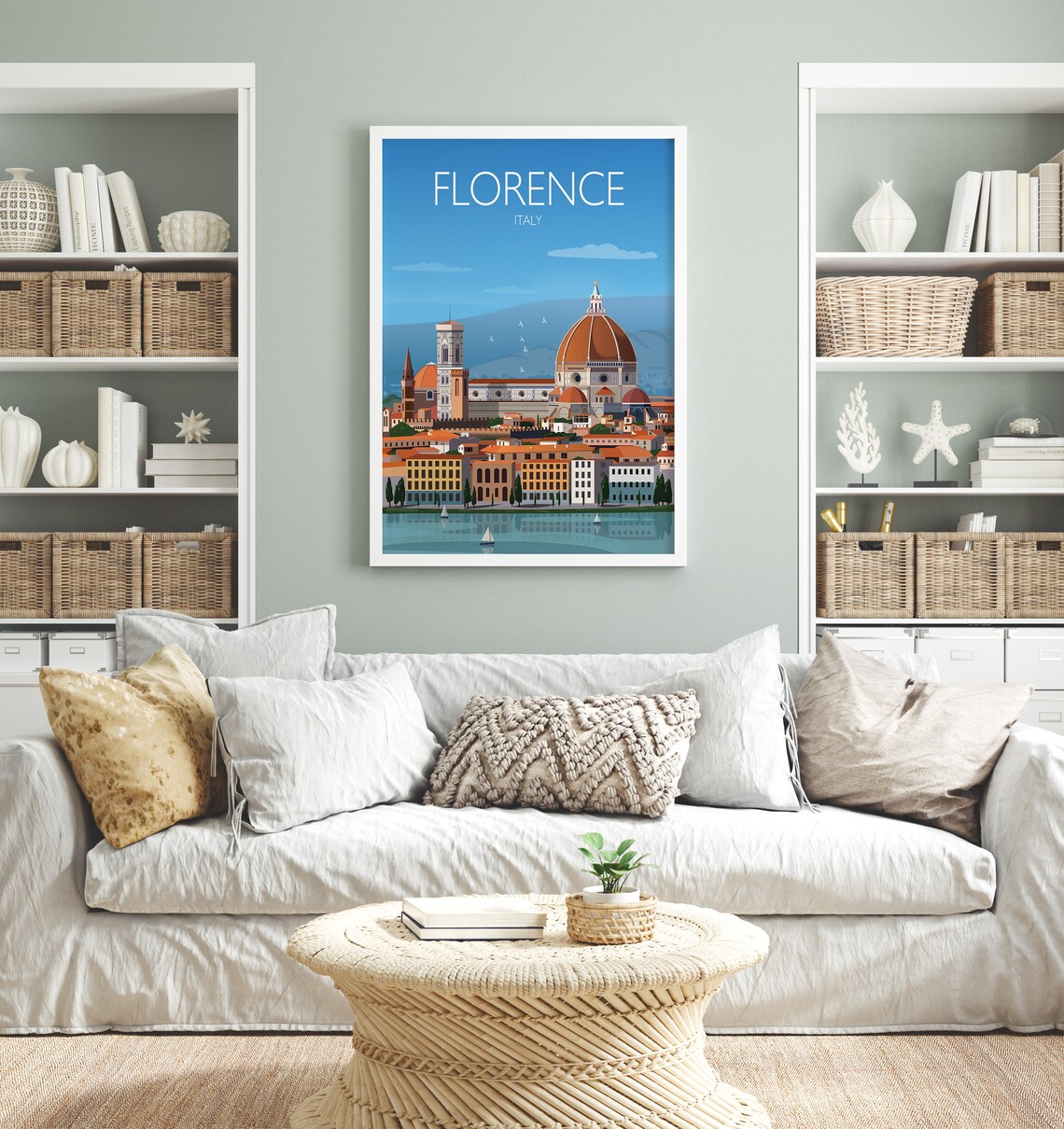 Florence Travel Poster, City of Florence Italy - Image 2