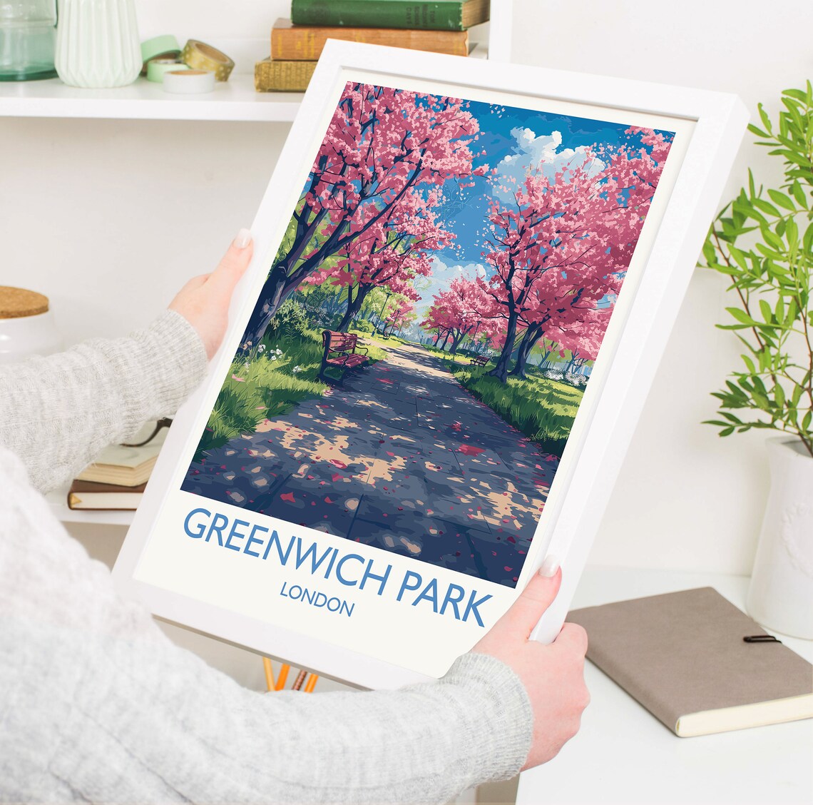 Greenwich Park Travel Poster, Spring Blossom - Image 5