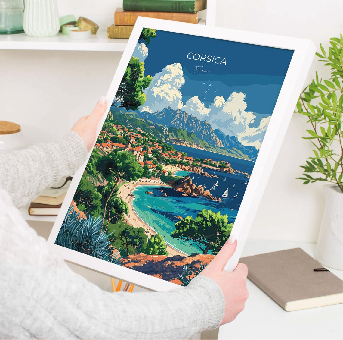 Corsica Travel Poster Wall Art Travel Poster Of Corsica Corsica Art Lovers Gift France French Art Gift - Image 3