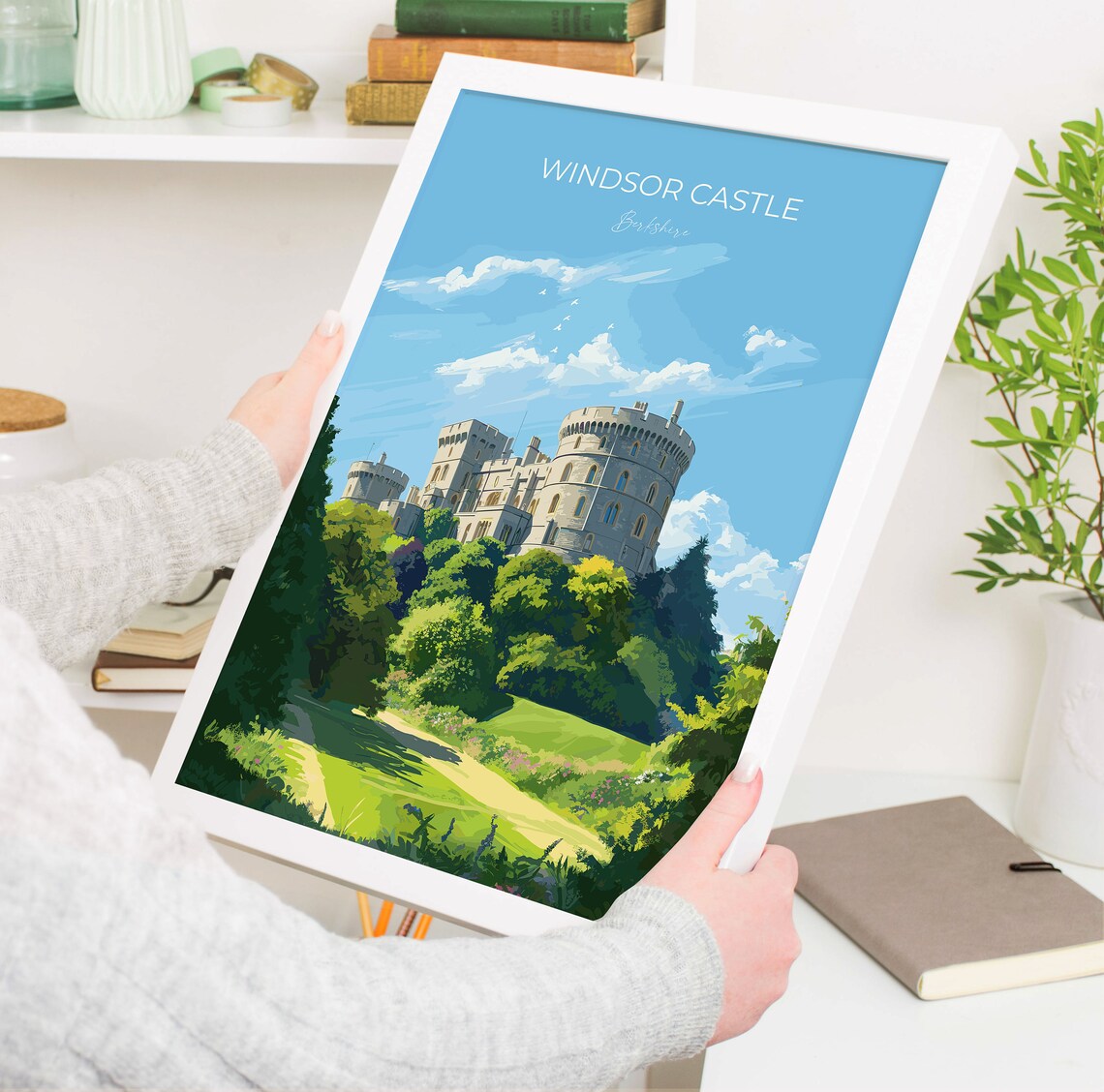 Windsor Castle Berkshire Royal Residence Gardens Travel Poster - Image 5