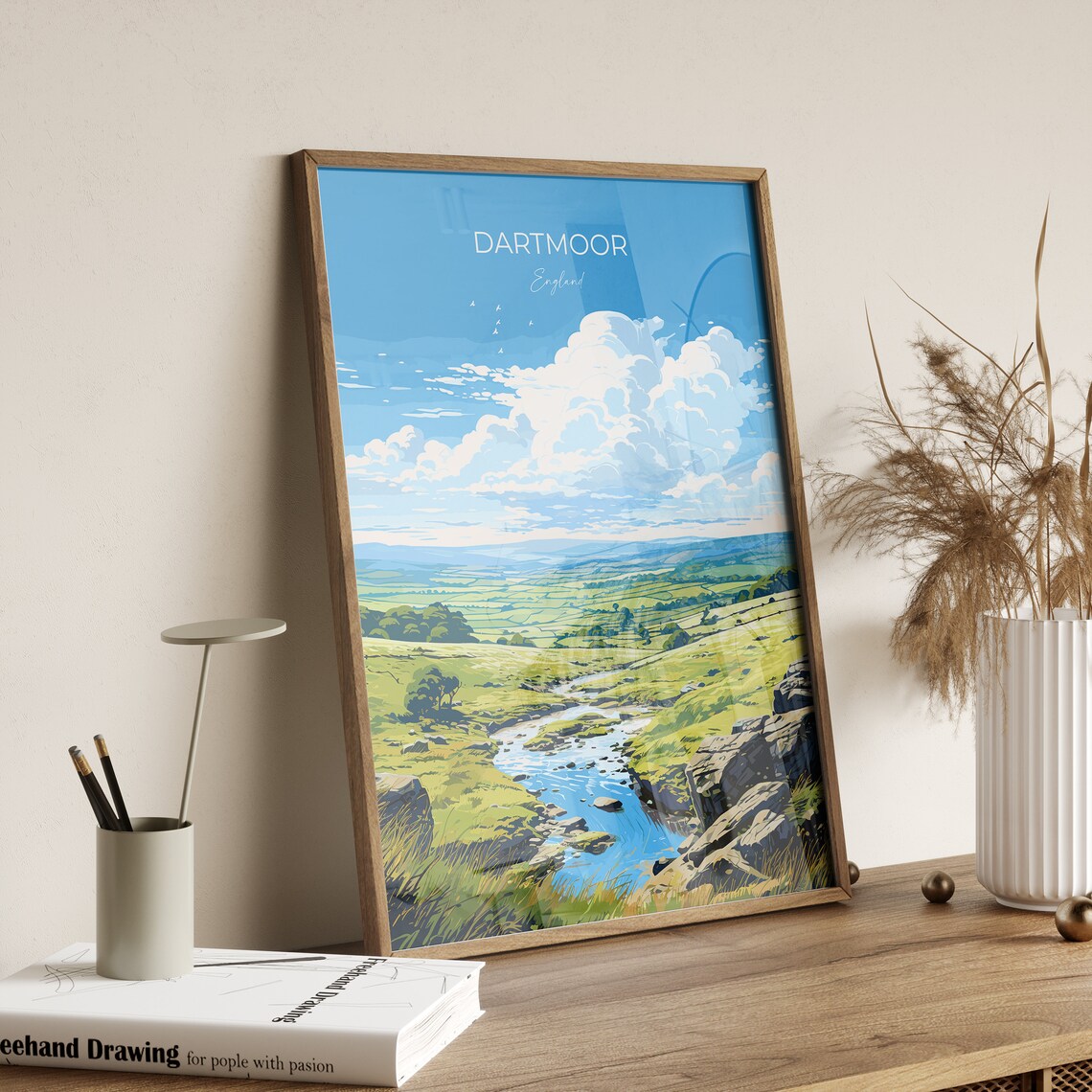 Dartmoor Travel Poster, English Countryside View - Image 2