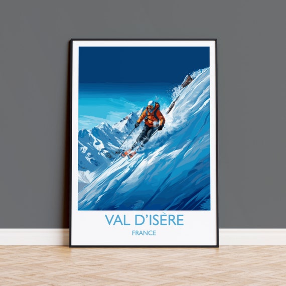 Val Disere Travel Print Wall Art Travel Poster Of Val Disere Ski Poster Val Disere Art Gift French Ski Art Lover Travel Gift