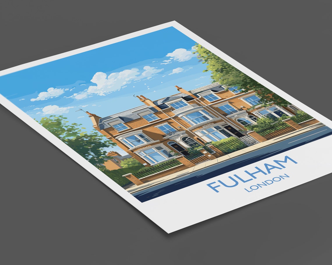 Fulham Travel Poster Wall Art Travel Print Of Fulham London Poster Fulham Art Gift London Art Uk Travel Gift - Image 2