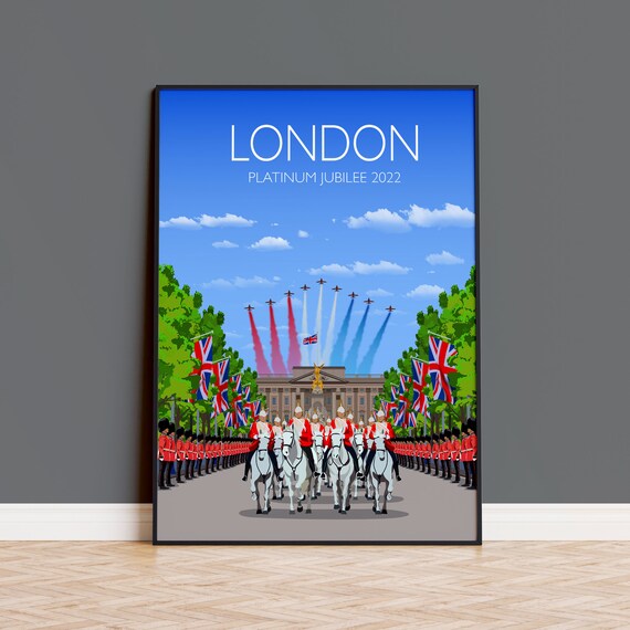 Platinum Jubilee London Travel Poster, Cityscape