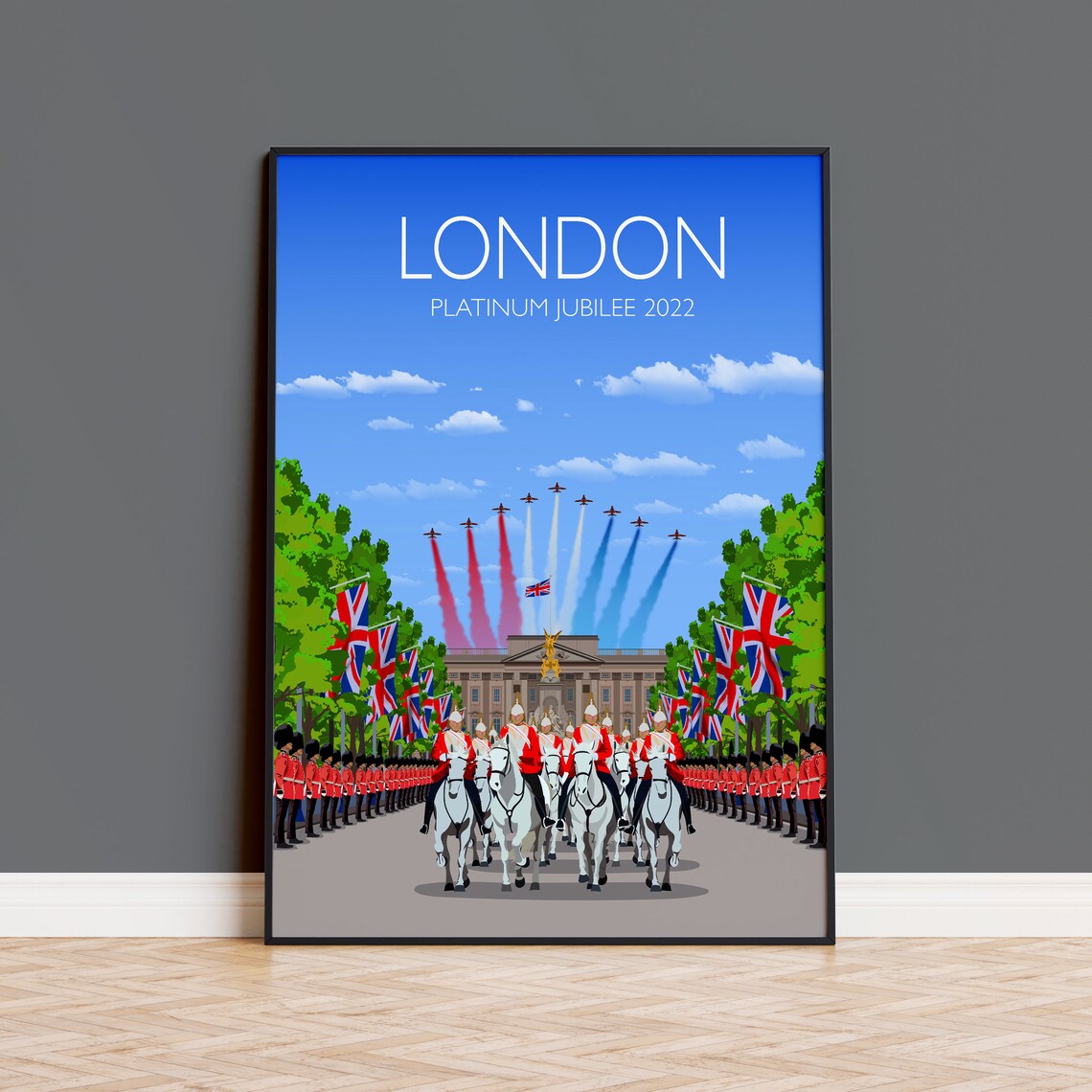 Platinum Jubilee London Travel Poster, Cityscape