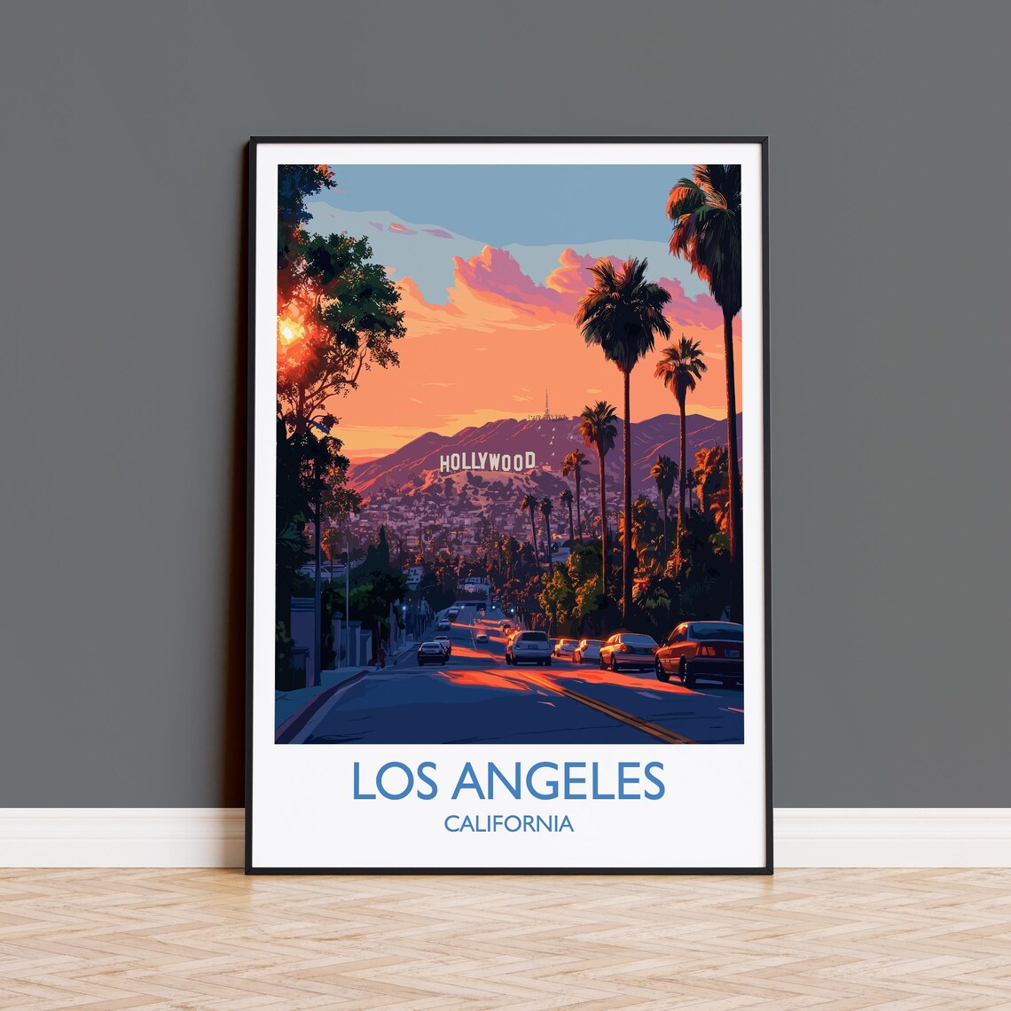Los Angeles Travel Poster, California Wall Art Print
