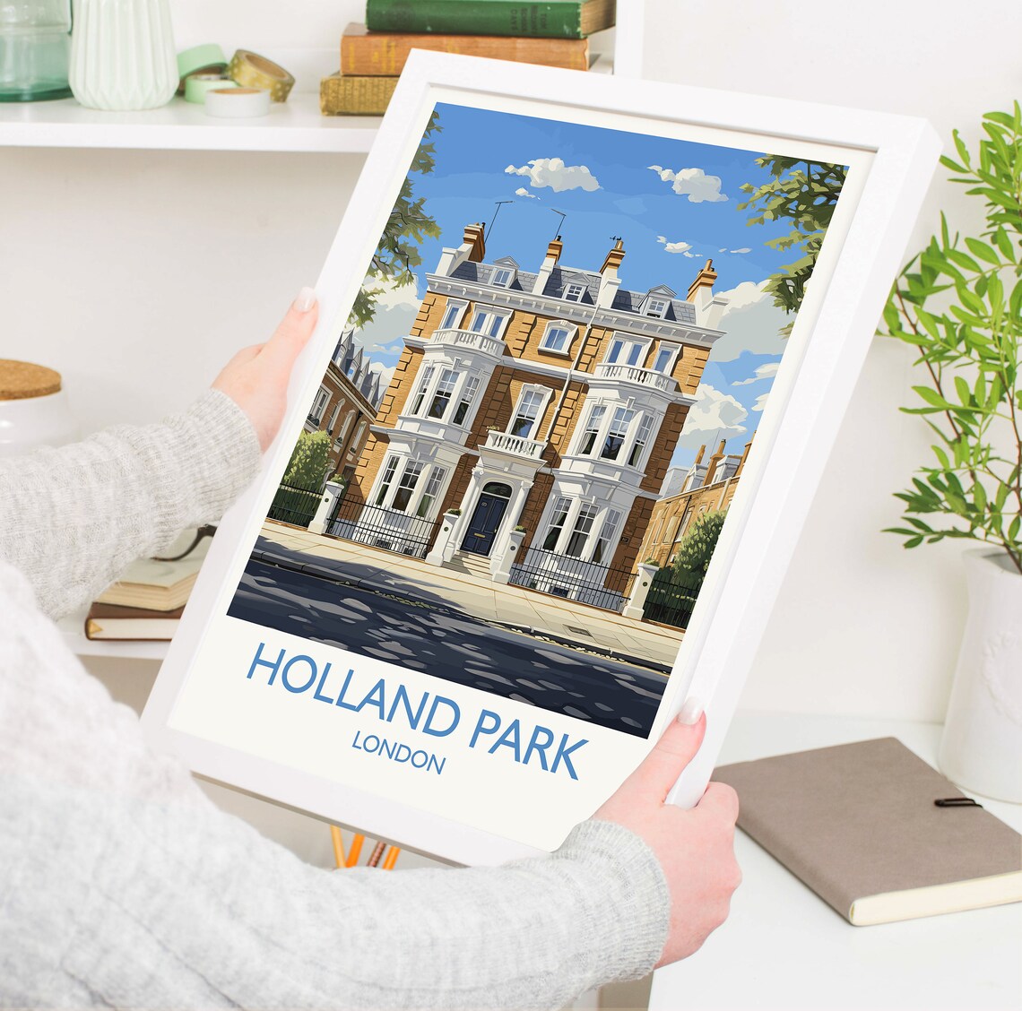 Holland Park London Victorian Townhouse Street Vintage Poster - Image 5