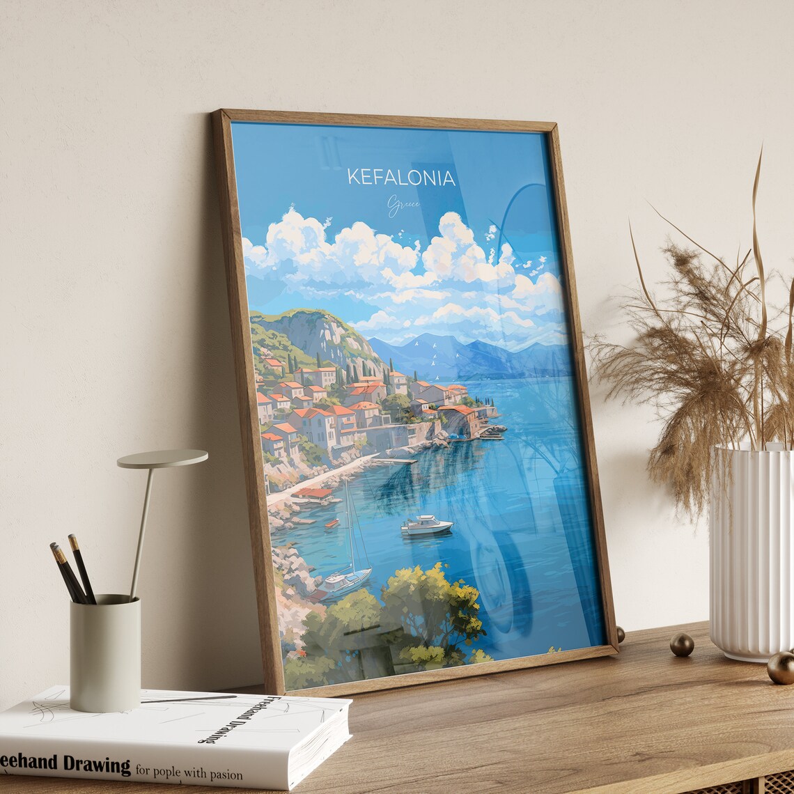 Kefalonia Seaside Village Harbour Greece Ionian Island Bay Poster - Image 2