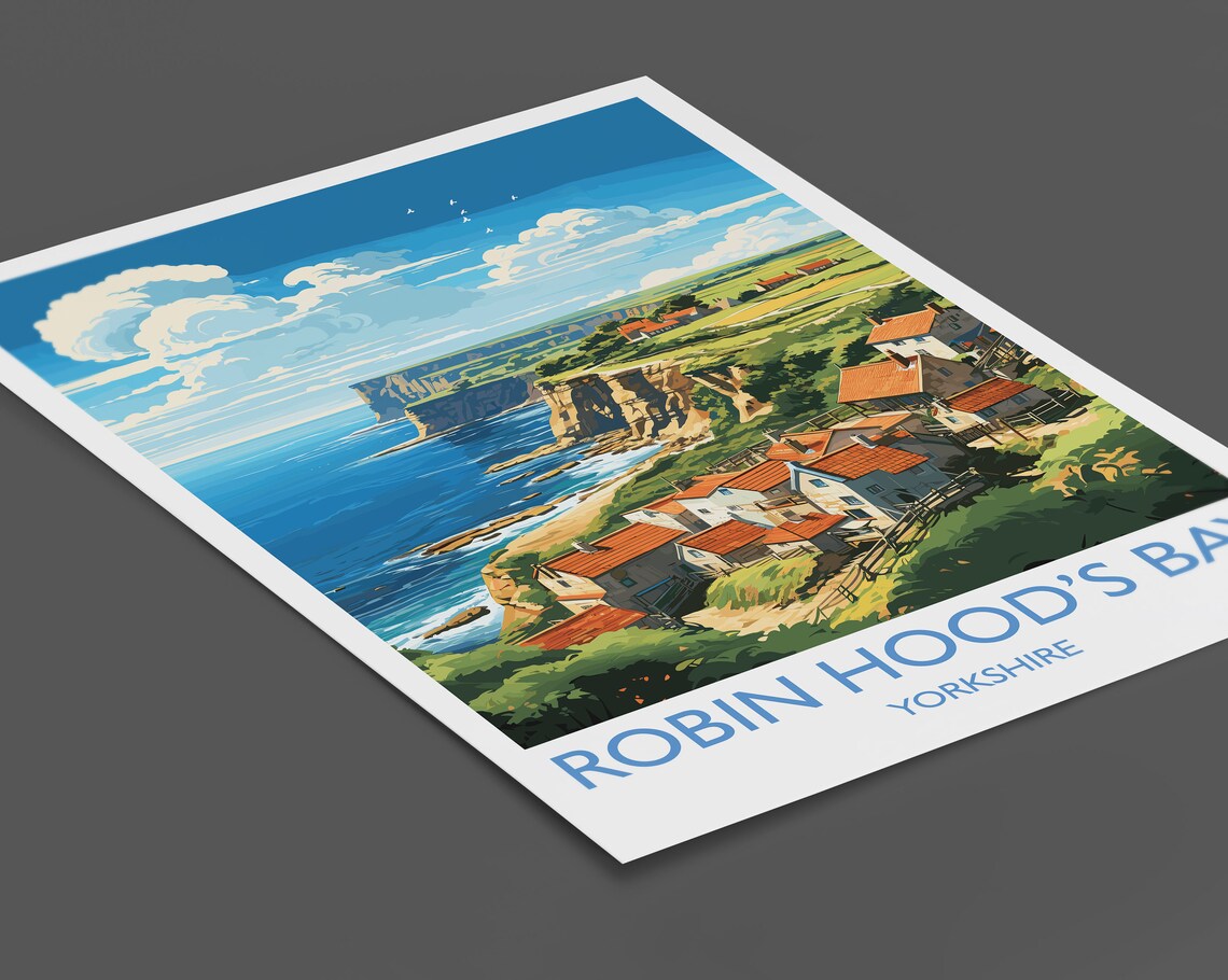 Robin Hoods Bay Travel Poster, Yorkshire Art Print - Image 2