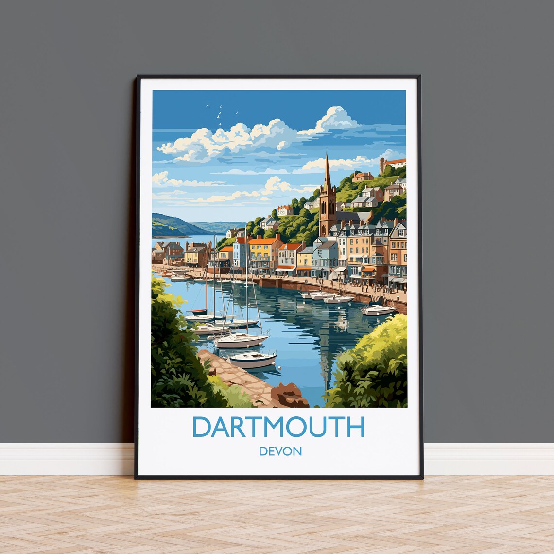 Dartmouth Travel Poster, Devon England Art Print