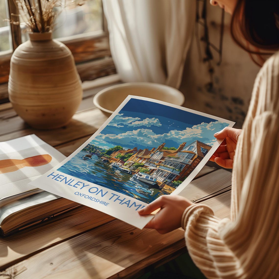 Henley On Thames Print Travel Poster Of Henley Henley On Thames Art Lovers Gift Oxfordshire English Countryside Wall Art Print - Image 5