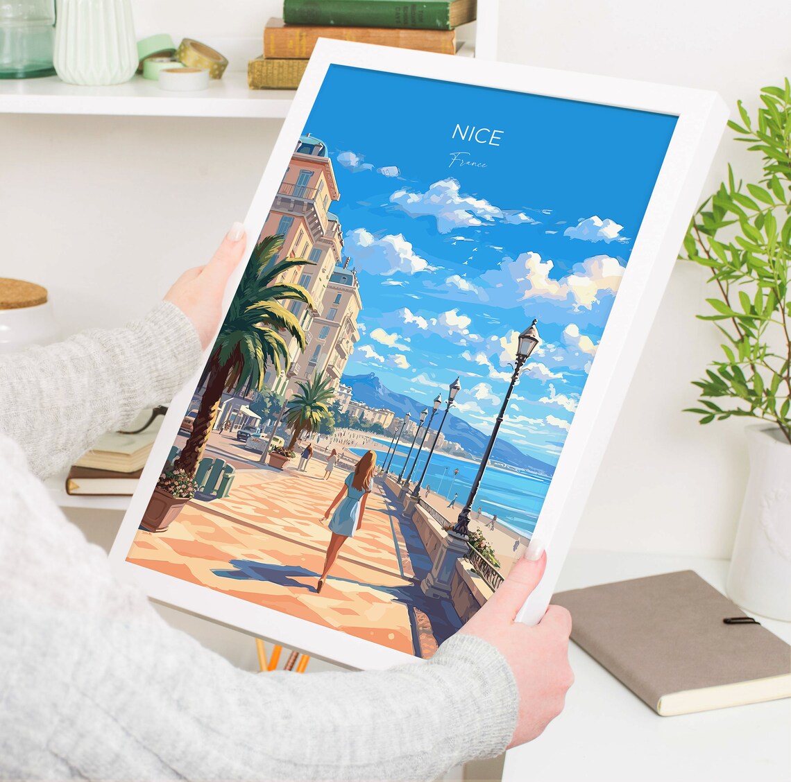 Nice Promenade des Anglais France Riviera Beachfront Scene Poster - Image 5