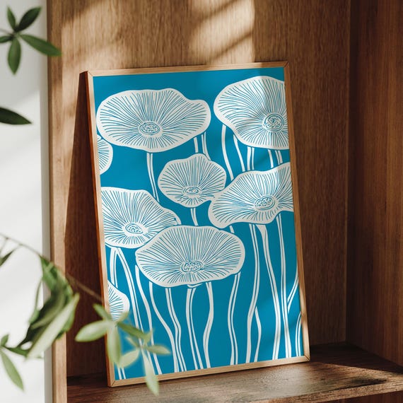 Abstract Flowers Botanical Print, Nursery Decor