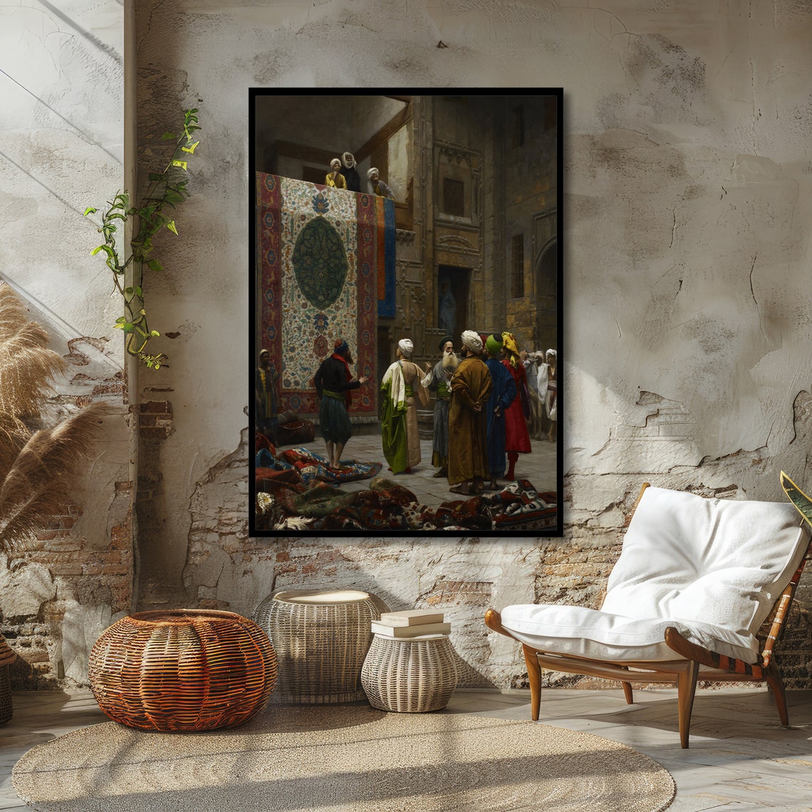 Gerome The Carpet Merchant in Cairo Orientalist Market Poster - Image 4