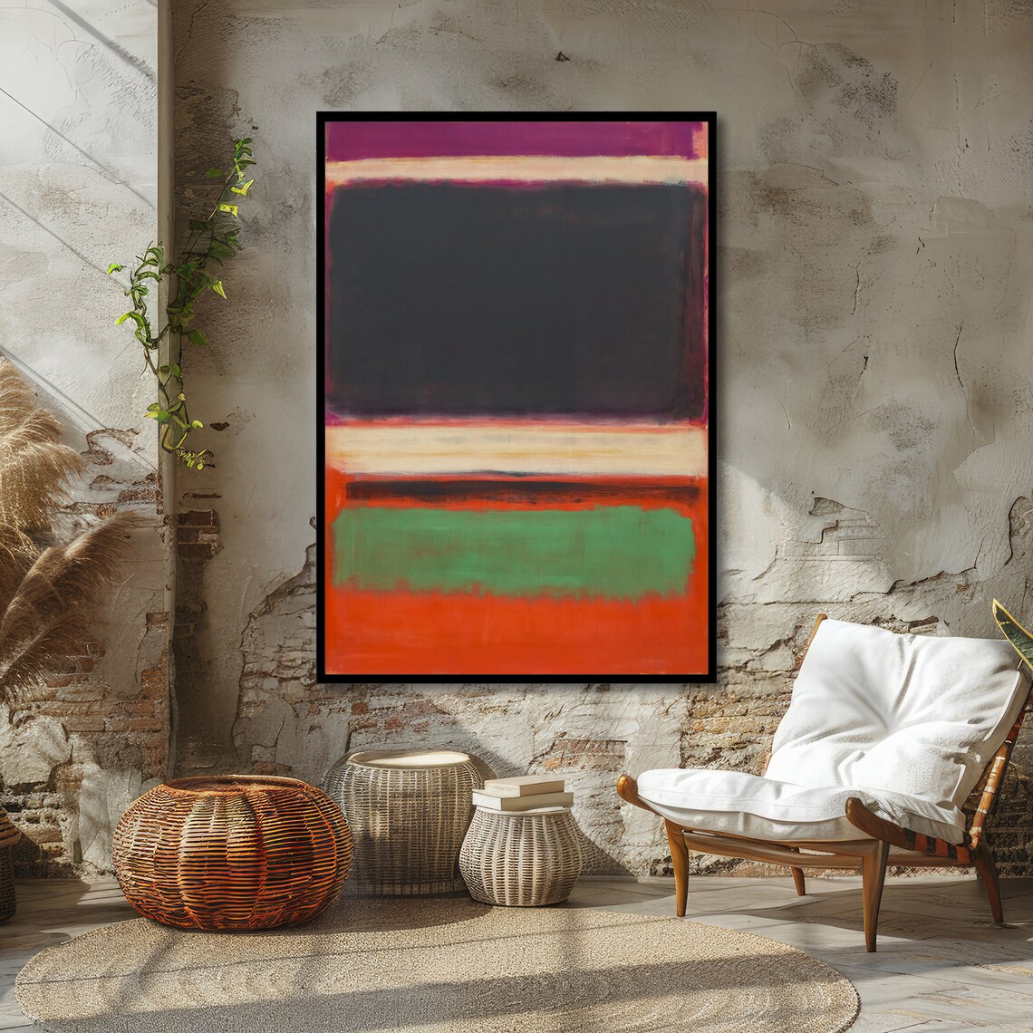 Multicolor Blocks Rothko Style Abstract Poster in Jewel Tones - Image 5