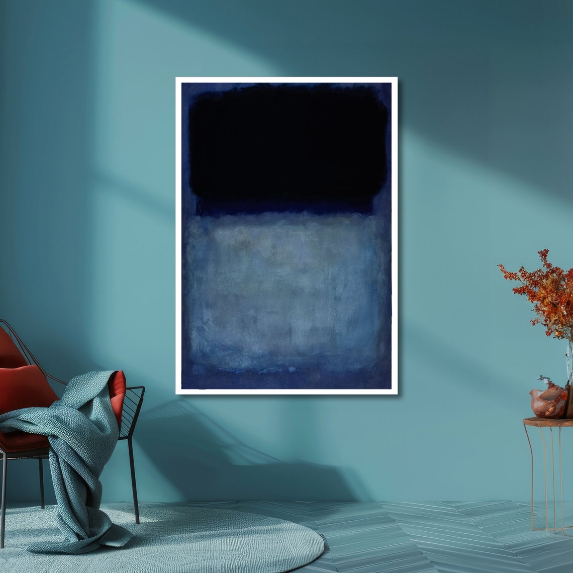 Deep Indigo Night Blue Rothko Style Abstract Color Field Poster - Image 6