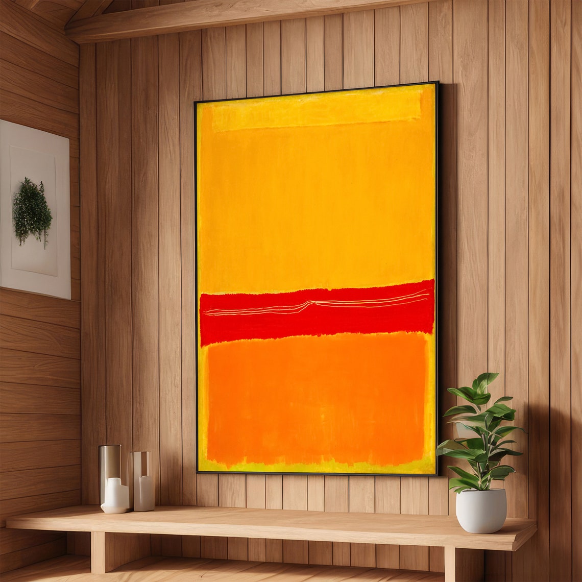 Sunset Radiance Warm Abstract Art Modern Wall Decor Vibrant Orange And Yellow Ready To Hang