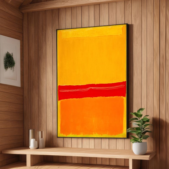 Sunset Radiance Warm Abstract Art Modern Wall Decor Vibrant Orange And Yellow Ready To Hang