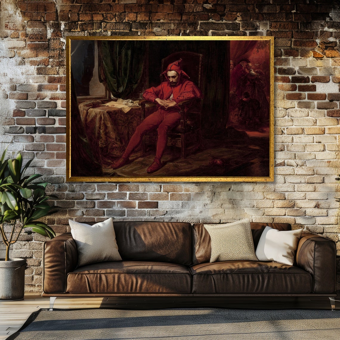 Matejko The Court Jester Stańczyk Red Costume Slumped Chair Poster - Image 3