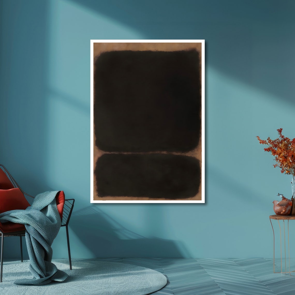 Abstract Black and Brown Color Fields Modern Minimalist Art Poster - Image 6