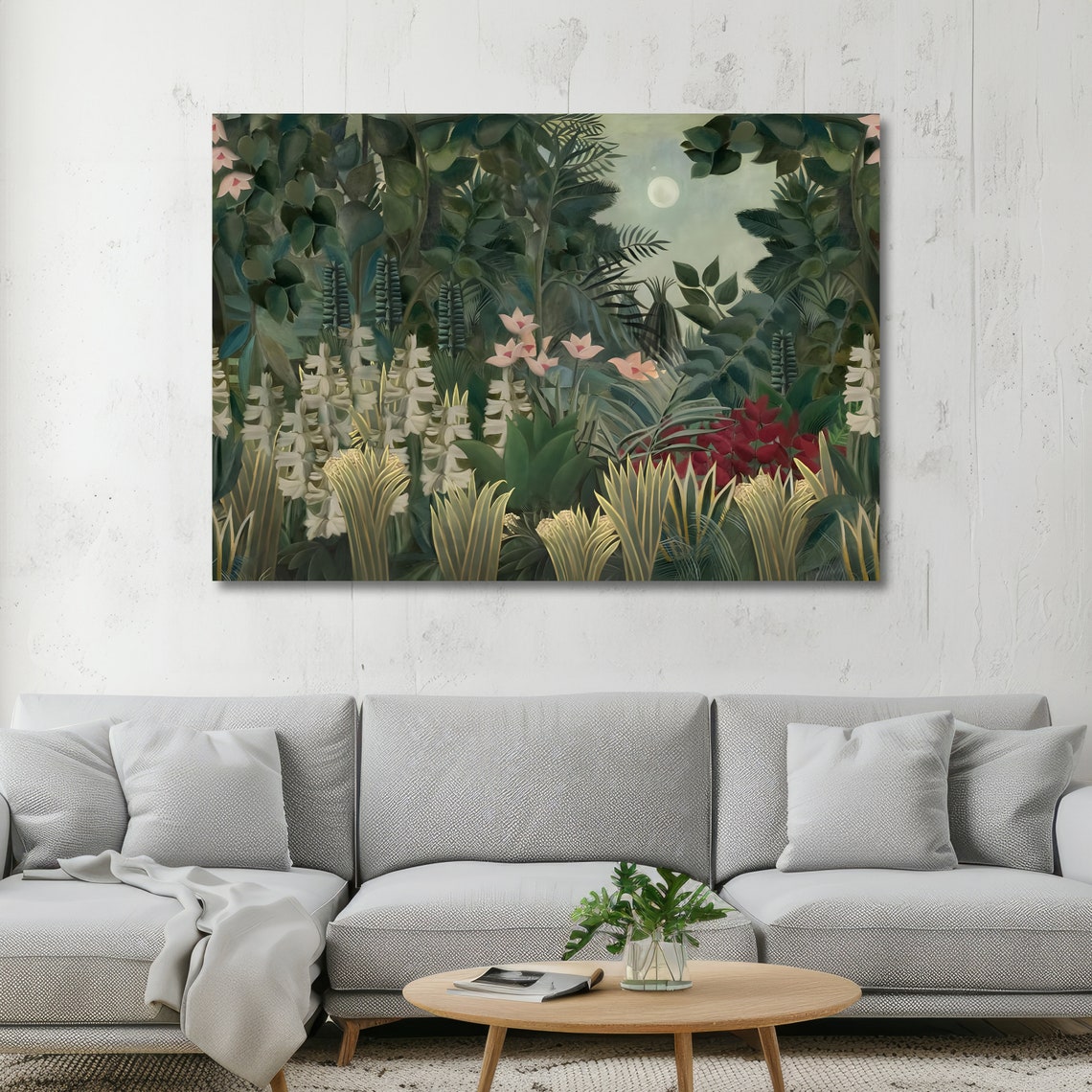 Moonlit Jungle Rousseau Inspired Art Bold Abstract Print Modern Wall Art Ready To Hang Decoration - Image 5