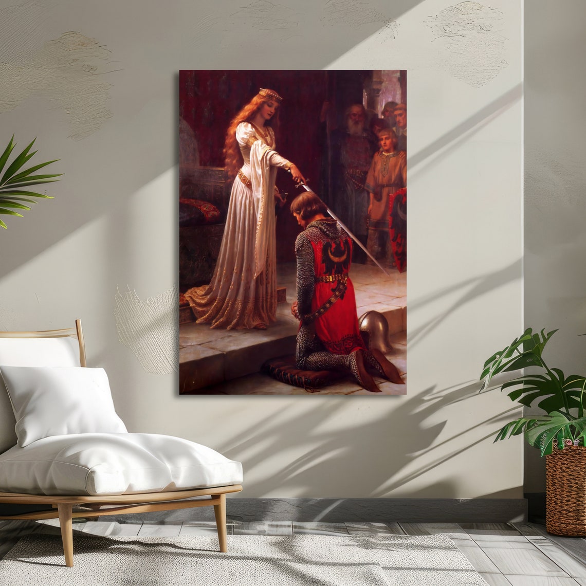 The Accolade Knighting Ceremony Leighton Medieval Chivalry Art Poster - Image 5