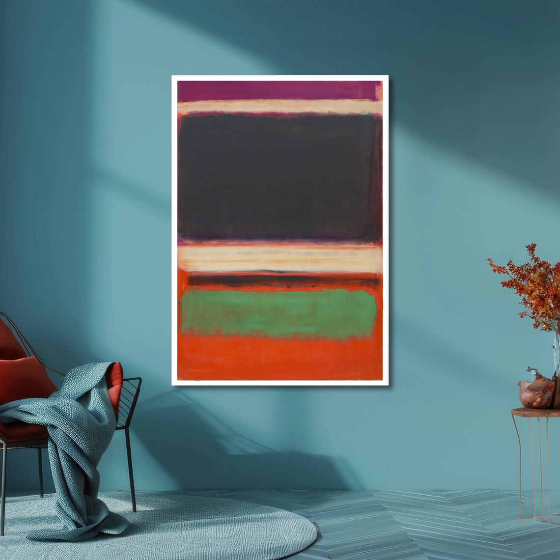 Multicolor Blocks Rothko Style Abstract Poster in Jewel Tones - Image 2