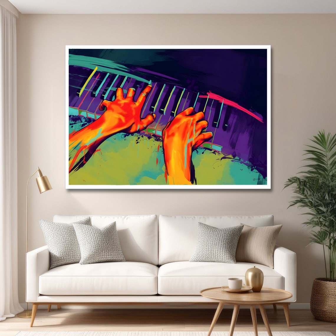 Piano Player Hands Vibrant Abstract Music Art Performance Poster - Image 6