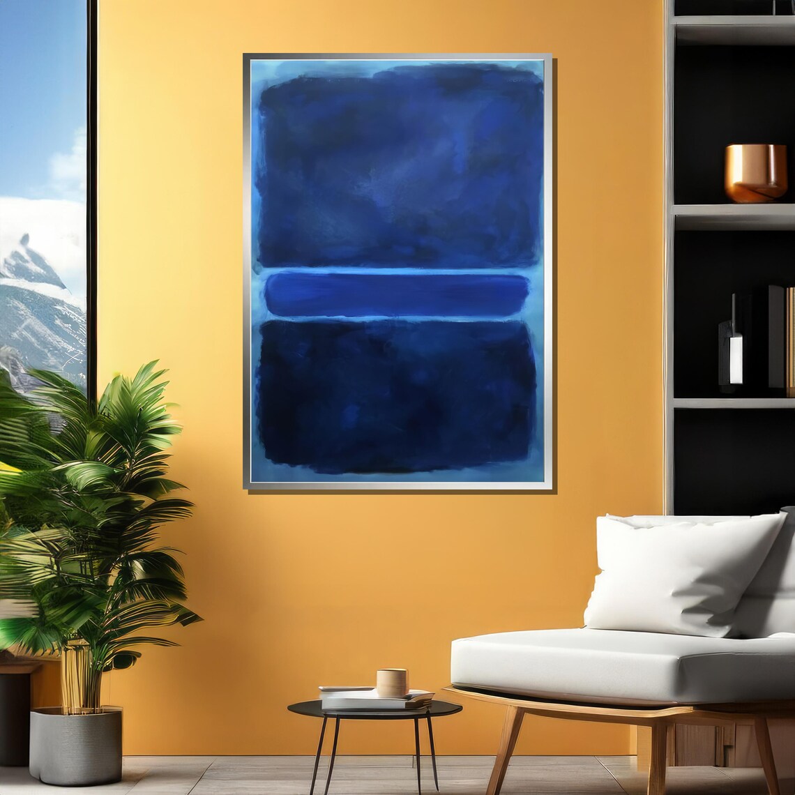 Deep Blue Abstract Color Field Painting Modern Minimalist Art Poster - Image 4