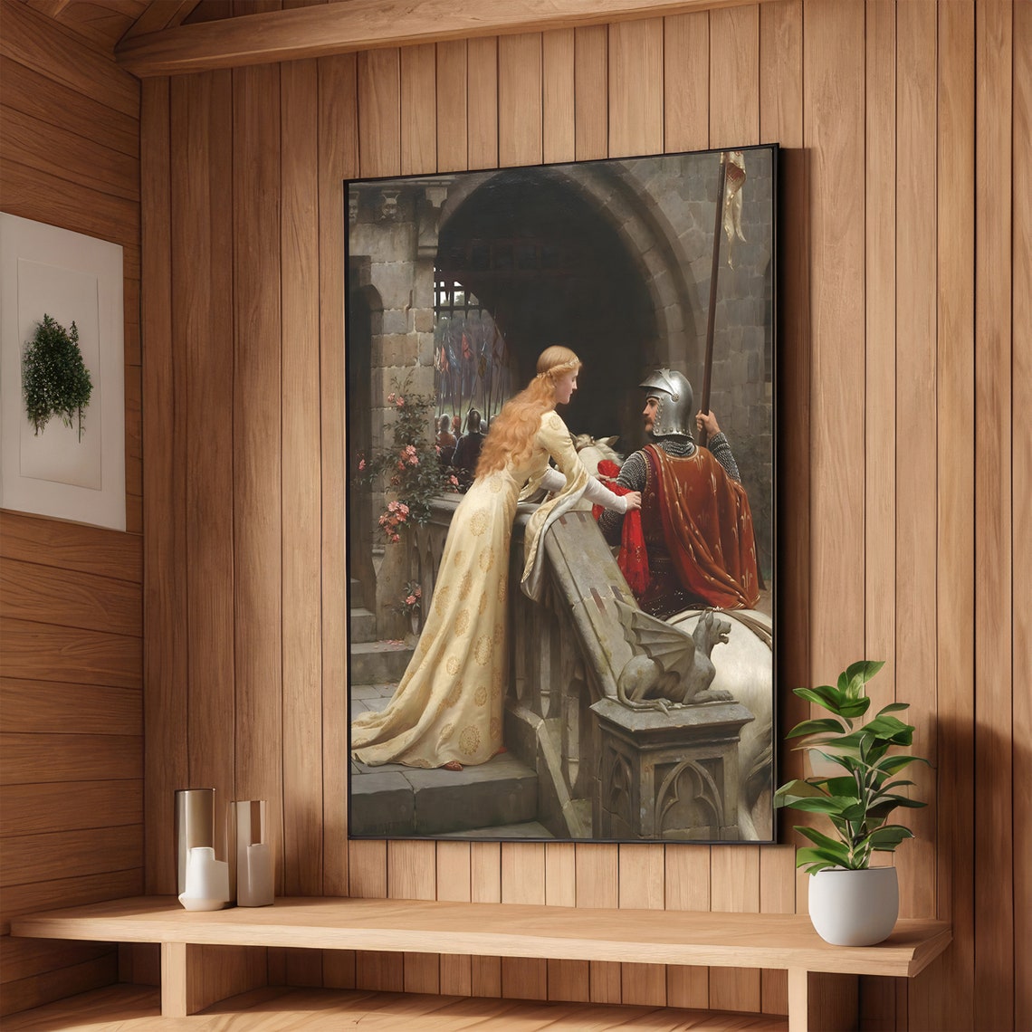 God Speed Knight Farewell Edmund Leighton Classic Art Poster